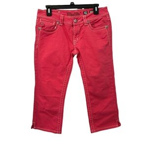 Miss me cropped embroidered jeans